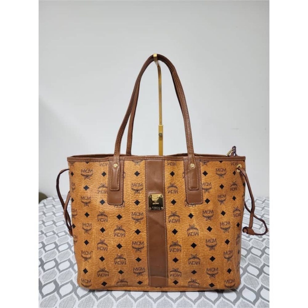 Authentic MCM Shopper Tote Bag Brown